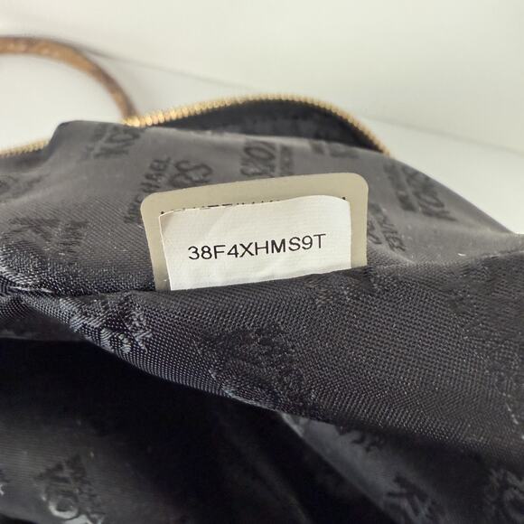 Michael Kors Hamilton Weekender Large Travel Bag Black Leather Python Handles - Picture 13 of 16